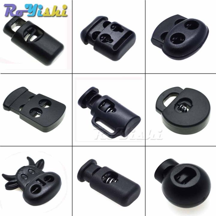 10pcs/pack%20Cord%20Lock%20Toggle%20Clip%20Stopper%20Plastic%20Black%20For%20Bags/Garments%20-%20Image%203