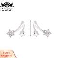 Carat Stud Earrings Five-pointed Star Cubic Zirconia Stud Ear Ring. 