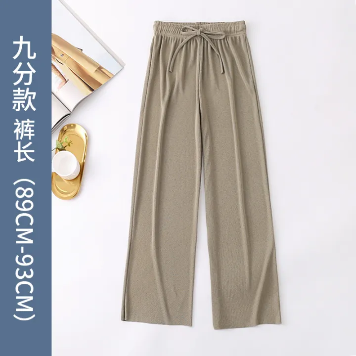Ice%20Silk%20Wide-Leg%20Pants%20Women's%20Summer%20Mop%20Pants%202022%20New%20High%20Waist%20Slimming%20All-Matching%20Casual%20Pants%20Baggy%20Straight%20Trousers%20Women%20-%20Image%206
