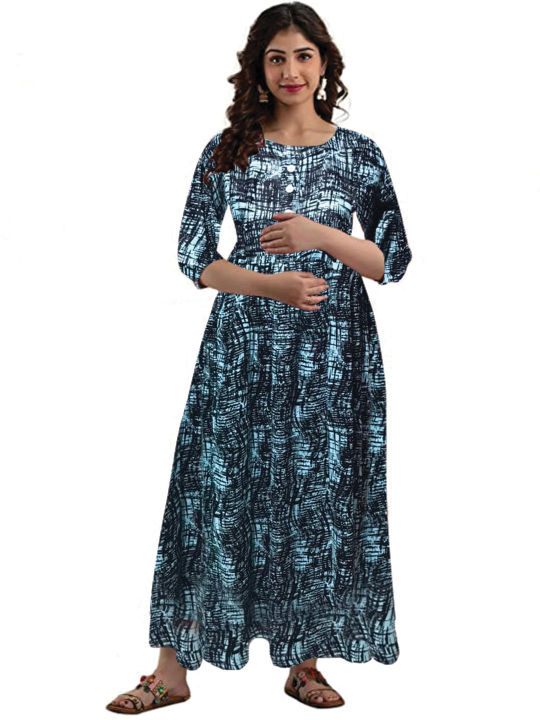 Cotton%20Double%20Zipper%20Maternity%20Kuchi%20Maxi%20For%20Women%20-%20Image%205