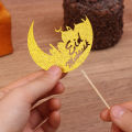6pcs Eid Mubarak Cupcake Toppers Moon Mosque Pattern Cake Topper Ramadan Decoration party supplies. 