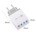 QC 3.0 Quick Charger 5V 3A USB Charger Fast Charging Charge 4 Ports LED Light Phone Charge Adapter EU Plug Charger Accessories.