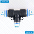 8mm Reducing Tee Pneumatic Quick Reducer Connector Push In T Type 3-Way For 8-6mm PEG8-6. 