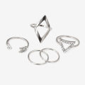 5 Pieces Modern Design Simple Rings  for Women. 
