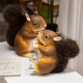 Simulation Cute Squirrel Plush Toy Soft Stuffed Cartoon Animal Doll Home Decoration Birthday Gift 21cm. 