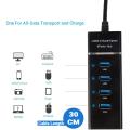 4 Port Usb Hub Superspeed 3.0 Portable Mini-Hub "Parking Strip" For Pendrive, Mouse, Keyboards, Camera, Mobile, Tablet, Pc, Laptop Usb Hub Black 30 Cm - Usb Hub.