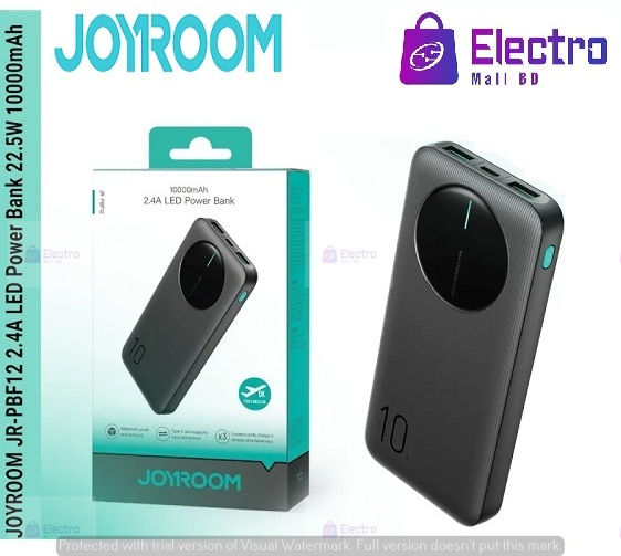 JOYROOM JR-PBF12 2.4A LED 10000mAh Power Bank – Compact, Smart & Powerful!