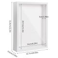 Shadow Box A4, 5CM Deep Box Photo Frame for Tabletop and Wall,3D Picture Frame Display Box for Crafts Memorabilia White.