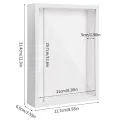 Shadow Box A4, 5CM Deep Box Photo Frame for Tabletop and Wall,3D Picture Frame Display Box for Crafts Memorabilia White. 