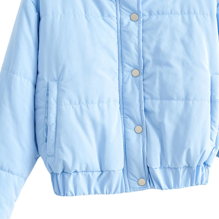 Women%20Short%20Puffer%20Jacket,%20Adults%20Solid%20Color%20Long%20Sleeve%20Stand%20Collar%20Outerwear%20with%20Pockets%20-%20Image%205