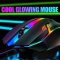 X1 1200 Dpi M6 7 Color Led Light Gaming Mouse - Black - Optical Tracing System, 5 Million Clicks - Transparent  Mouse. 