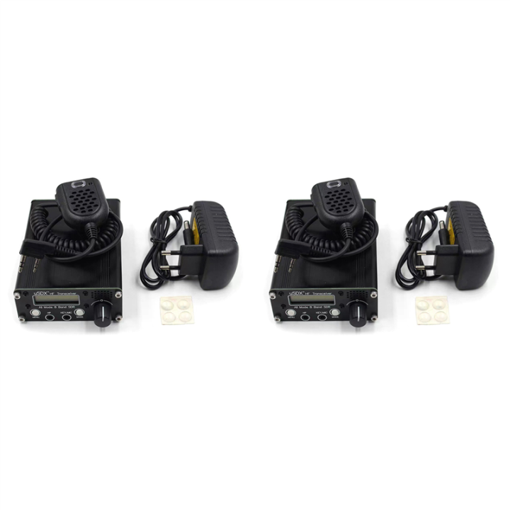 2X USDR USDX+Plus V2 8-Band SDR Transceiver HF SSB QRP LCD with Display Speaker Microphone HF Transceiver with EU Plug