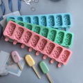8-Hole Ice Cream Silicone Mold Chocolate Baking Soap Mould Colorful Geometric Lines Home Ice Cube Making Tray Container.