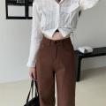 Summer Women Brown Jeans High Waist Loose Straight Wide Leg Denim Female Y2k Casual Streetwear Vintage Baggy Trouser. 