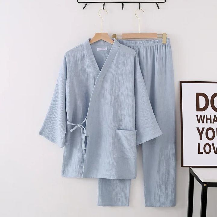 Women%20relax%20wear%20Pajama%20Robe%20Sets%20Cotton%20crepeTops+%20Pants%202%20Pieces%20Sets%20Casual%20Trouser%20Home%20wear%20Suits%20Nightgown%20-%20Image%207