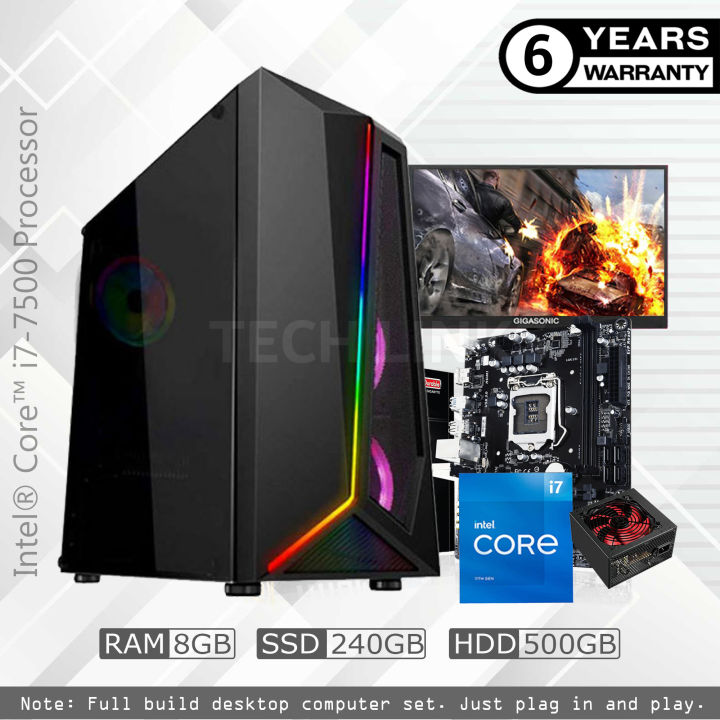 INTEL%20CORE%20i5%207500%207th%20Gen%20RAM%208GB%20SSD%20240GB%20HDD%20500GB%20CPU%20With%2017"%20Monitor%20Gaming%20Desktop%20Computer%20-%20Image%203