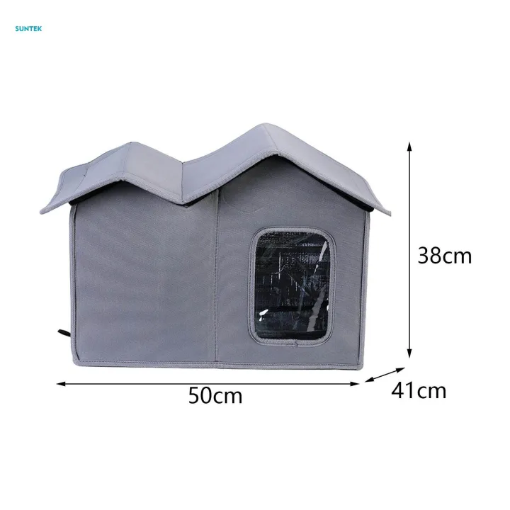 Dog%20House%20Foldable%20Pet%20Shelter%20for%20Courtyard%20Kittens%20or%20Small%20Dogs%20Indoor%20Gray%20-%20Image%209