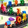 Wooden Digital Colourful Number Train - Educational Toys, 12 PCS Wooden Train Set Magnetic Wooden Number Train Set Includes 1 Engine Car Montessori Toys. 