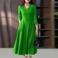 Women's Cotton-Linen Everyday Midi Dress with Comfortable Fit.