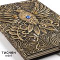 European-style Vintage Embossed Leather Notebook Diary Note Book Notepad Travelers Notatnik Stationery. 