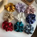 Fashion Women Girls Silky Satin Hair Scrunchies Solid Stretch Elastic Hair Ties Simple Elegant Rubber Band Ponytail Hair Bands. 