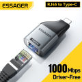 Essager Type-C to Ethernet Adapter 100/1000Mbps Gigabit High-Speed RJ45 To Type-c Adapter For MacBook Laptop Wired Network Card. 