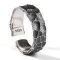 Thai Silver Retro Men's Open Ring Adjustable Men's Simple Ring Old Hammer Ring Podazz.