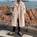 Legible Winter Wool Jacket Men Casual Loose Wool Coat Male Solid Long Coats for Men. 