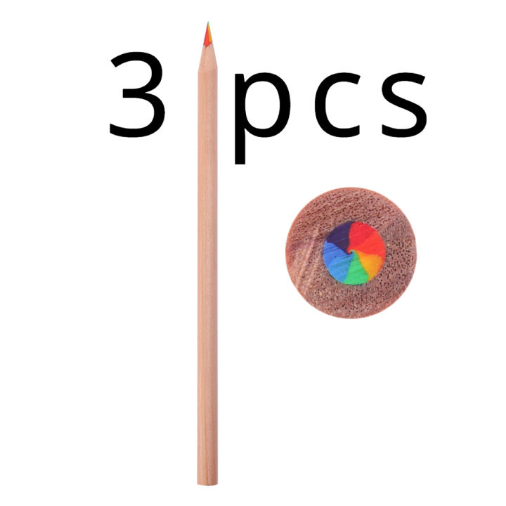 1/3pcs%207%20Colour%20Log%20Rainbow%20Core%20Coloured%20Pencils%20Student%20Drawing%20Pencils%20-%20Image%209
