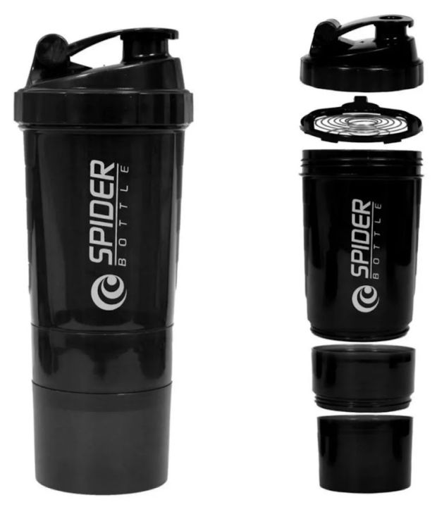 NEW SPORTS/Spider Water Bottle Shaker Cups Sports Cup Portable 500ml Removable Three Protein Powder