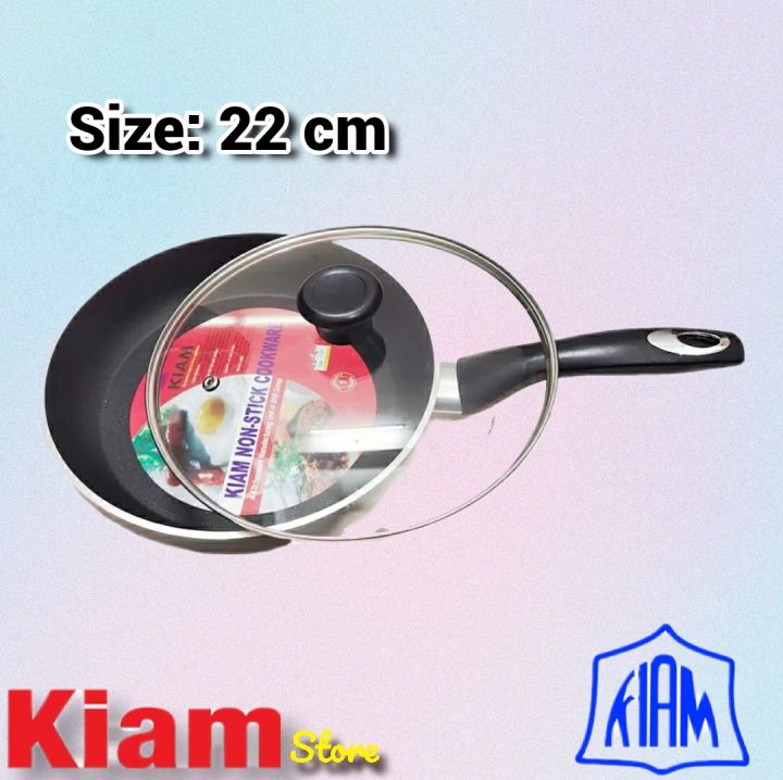 Kiam Non Stick Fry Pan With Glass (Available Size: 20cm, 22cm, 24cm, 26cm & 28cm)