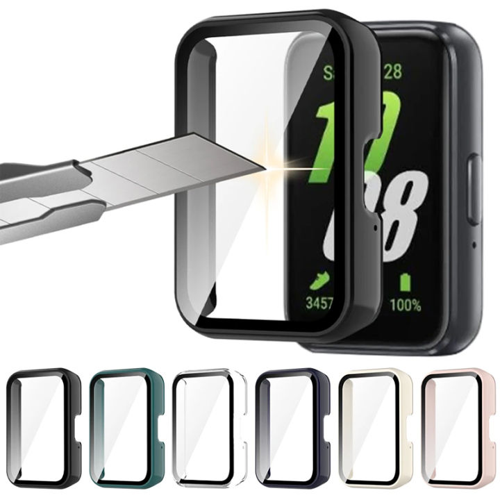 Case+Glass for Samsung Galaxy Fit 3 All-around Anti-scratch pc Bumper Screen Protector Cover for Samsung Galaxy Fit3 Accessories