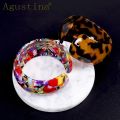Fashion Acrylic Leopard Resin Bracelets For Women Colorful Bangles Resin Cuff Charms Bracelet Bohemian Punk Elegant Jewelry. 