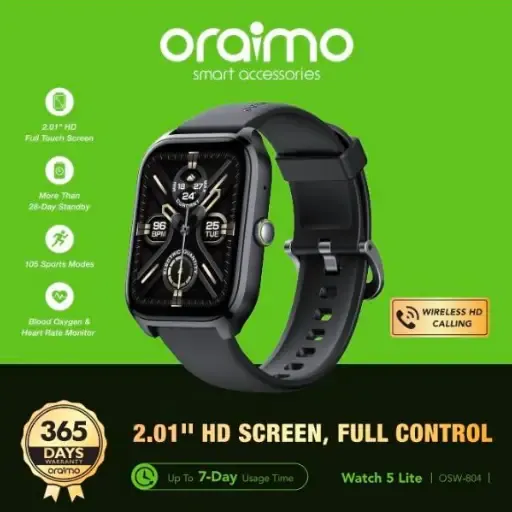 ORAIMO%20WATCH%205%20LITE%20SMART%20WATCH%20OSW-804%202.01''%20SCREEN%20BLUETOOTH%20DURABLE%20WATERPROOF%20DUSTPROOF%20-%20Image%202