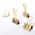 25pc Metal Binder Clips Strong Hold Power Paper Clip Small 19mm Gold Color For Notebooks Documents Ticket. 