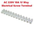 10Amp 12Way Heavy Duty AC 220v 10A 12 Way Electrical Screw Terminal Connector PVC Plastic Barrier Terminal Block Cables Strip. 