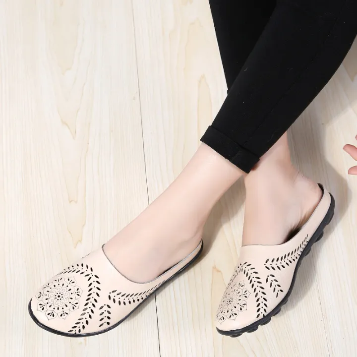 Cross-border%20plus-size%20summer%20cowhide%20bag%20head%20wisp%20empty%20semi-slippers%20women's%20fashion%20wear%20outside%20Internet%20celebrity%20flat%20bottom%20no%20heel%20women's%20sandals%20-%20Image%204