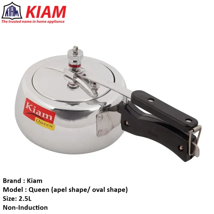 Kiam%20Queen%20Pressure%20Cooker%202.5%20Ltr%20(Oval%20Shape):%20The%20Kiam%20Queen%20Pressure%20Cooker%20With%20A%202.5-Liter%20Capacity%20And%20Oval%20Shape%20-%20Image%202