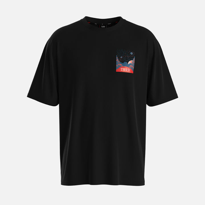 TORR Black Drop Shoulder T-shirt