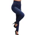 Seamless Leggings Women Pants Print Jeggings Cotton Girl Knitted High Waist Faux Jeans Denim Femme Pantalon Fitness Leggins House Foocus. 