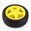 Robotic Wheel 65x25mm Smart Car Robot Wheel DC 3V 6V Drive Gear Motor Plastic Robotics Wheel With Durable Rubber Tier Robotic Wheel. 
