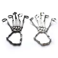 Punk Skeleton Hand Bone Five Finger Ring Bracelet Adjustable Halloween Bracelet. 