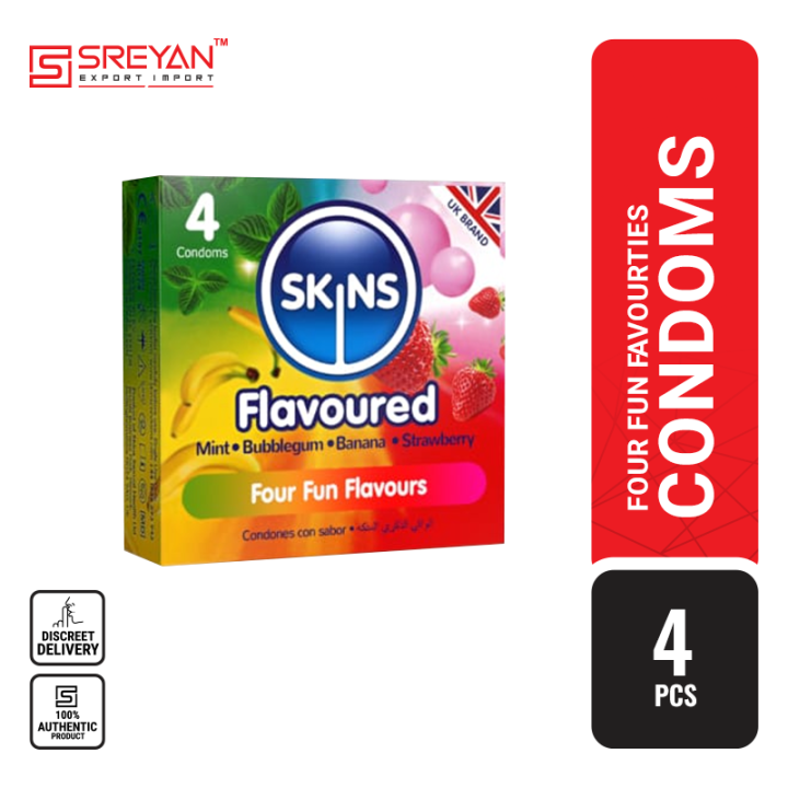 Préservatifs Skins Aromatisés – 6 Saveurs, Latex, Par Lot De 6 à 100 Unités