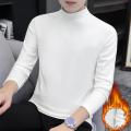Men Sweater Half High Collar Long Sleeves Stretchy Men T-shirt Autumn Winter Double Sided Velvet Bottoming Business Top. 