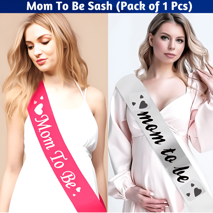 Mom To Be Sash for Women Baby Shower Party Celebration- (Pack of 01 Pcs)