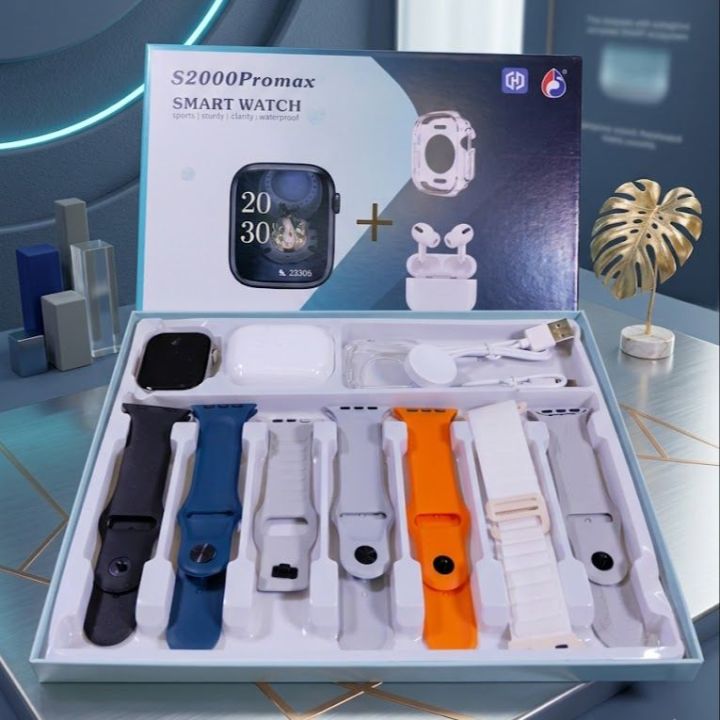 S2000%20Pro%20Max%20Smart%20Watch%20with%20Wireless%20AirPods%20Pro%20%E2%80%93%2010-in-1%20Mega%20Combo%20Pack%20%E2%80%93%207%20Changeable%20Straps/Belts%20with%20Free%20Protective%20Watch%20Cover%20%E2%80%93%20Bluetooth%20Call%20&%20Fitness%20Tracker%20Smartwatch%20for%20Men%20&%20Women%20-%20Image%202