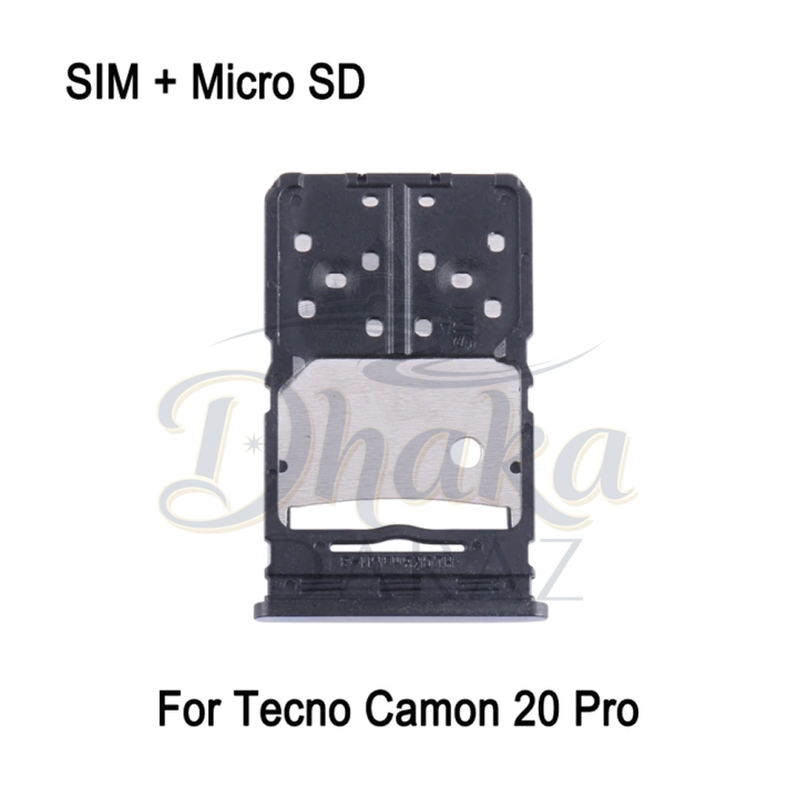Tecno%20Camon%2020%20CK6/20%20Pro%20CK7n%20Sim%20Tray%20Micro%20SD%20Card%20Slot%20with%20Sim%20Ejector%20Pin%20Replacement%20Part%20-%20Image%203
