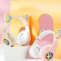 B39M Cat Ears Noise Canceling Headset Stereo Lighting Headphones Wireless Headphones For Smart Phones Computer Laptop.
