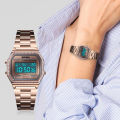 SKMEI SK1474F RoseGold Stainless Steel Digital Watch For Women - RoseGold. 