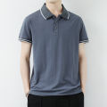 Shen Geng men's solid color short sleeve polo shirt men's Korean version of the lapel light mature casual paul shirt summer half sleeve t-shirt men.